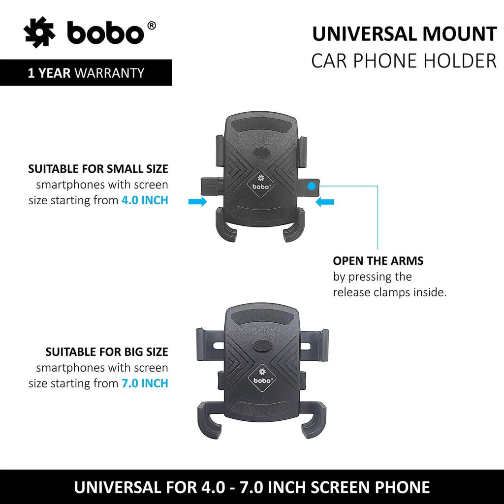 BOBO Universal Windshield & Dashboard Phone Holder