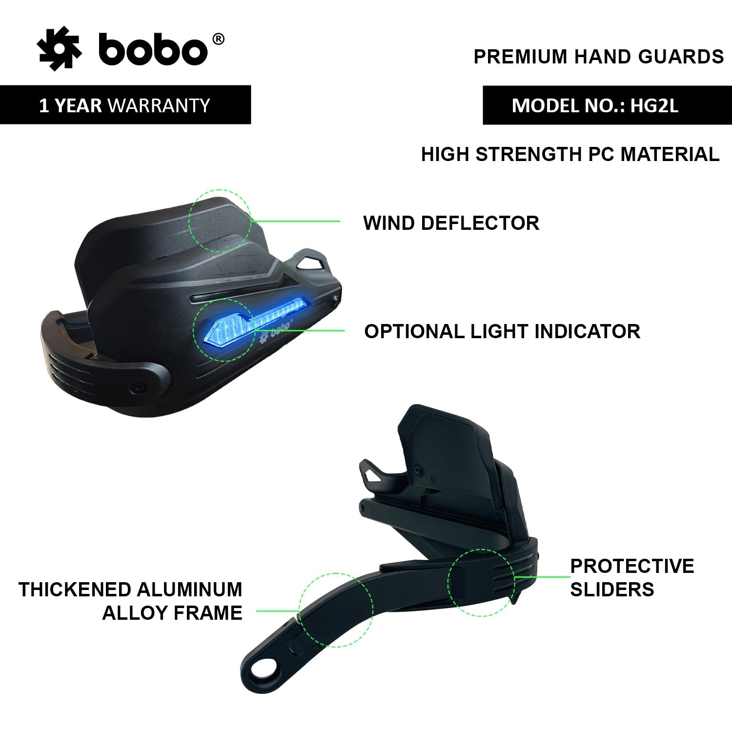 BOBO HG2 Hand Guards with Wind Deflector