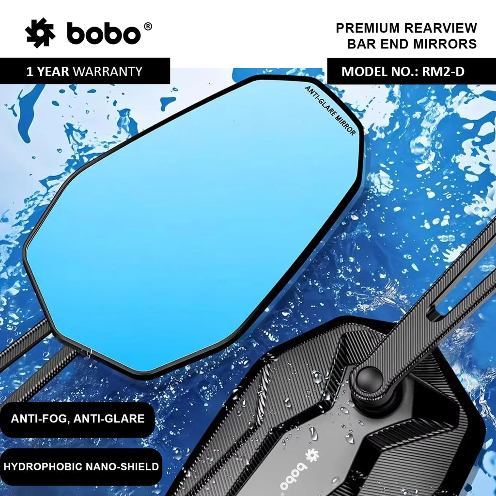 BOBO RM2-D Anti-Glare, Anti-Fog Bike Bar End Mirror
