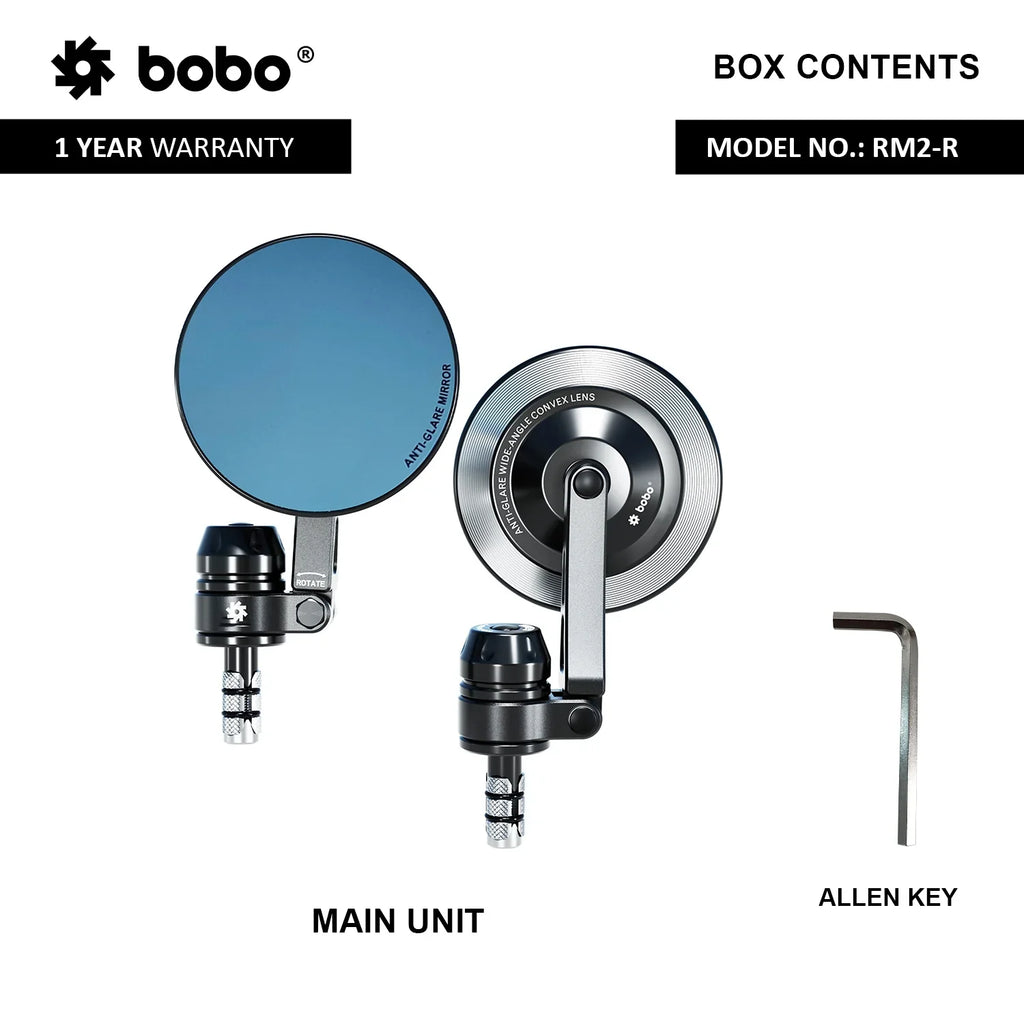 BOBO RM2-R Anti-Glare, Anti-Fog Bike Bar End Mirror