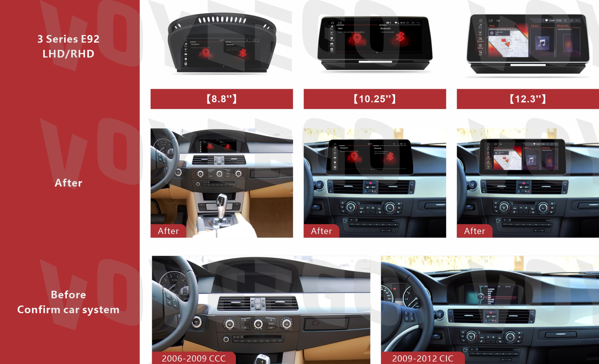 12.3 Inch 3/5 Series E60 E90 2009-2012 BMW Android Screen | Wireless Carplay | 8+64GB