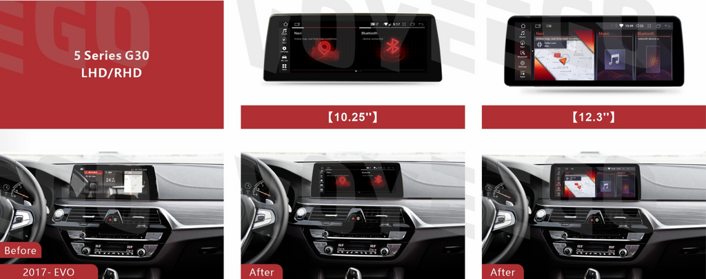 12.3'' 5 Series G30 2017- BMW Android Auto Screen | Wireless Carplay | 8+64GB