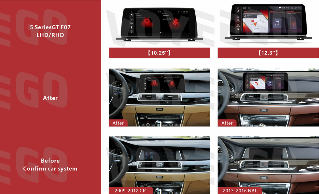 12.3" 5 Series GT F07  2009-2016 BMW Android Screen | Wireless Carplay | 8+64GB
