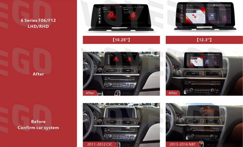 12.3'' 6 Series F06 F12 F13 2010-2016 BMW Android Auto Screen | Wireless Carplay | 8+64GB