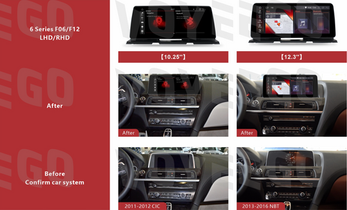 10.25'' 6 Series F06 F12 F13 2010-2016 BMW Android Auto Screen | Wireless Carplay | 8+64GB