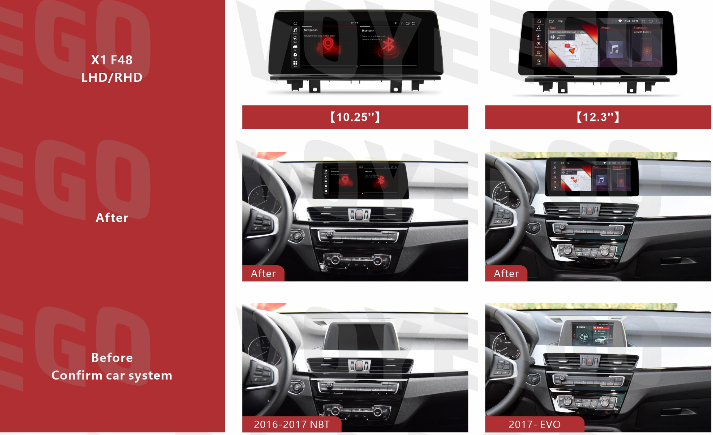12.3 X1 F48 2016-2017 BMW Android Screen | Wireless Carplay | 8+64GB