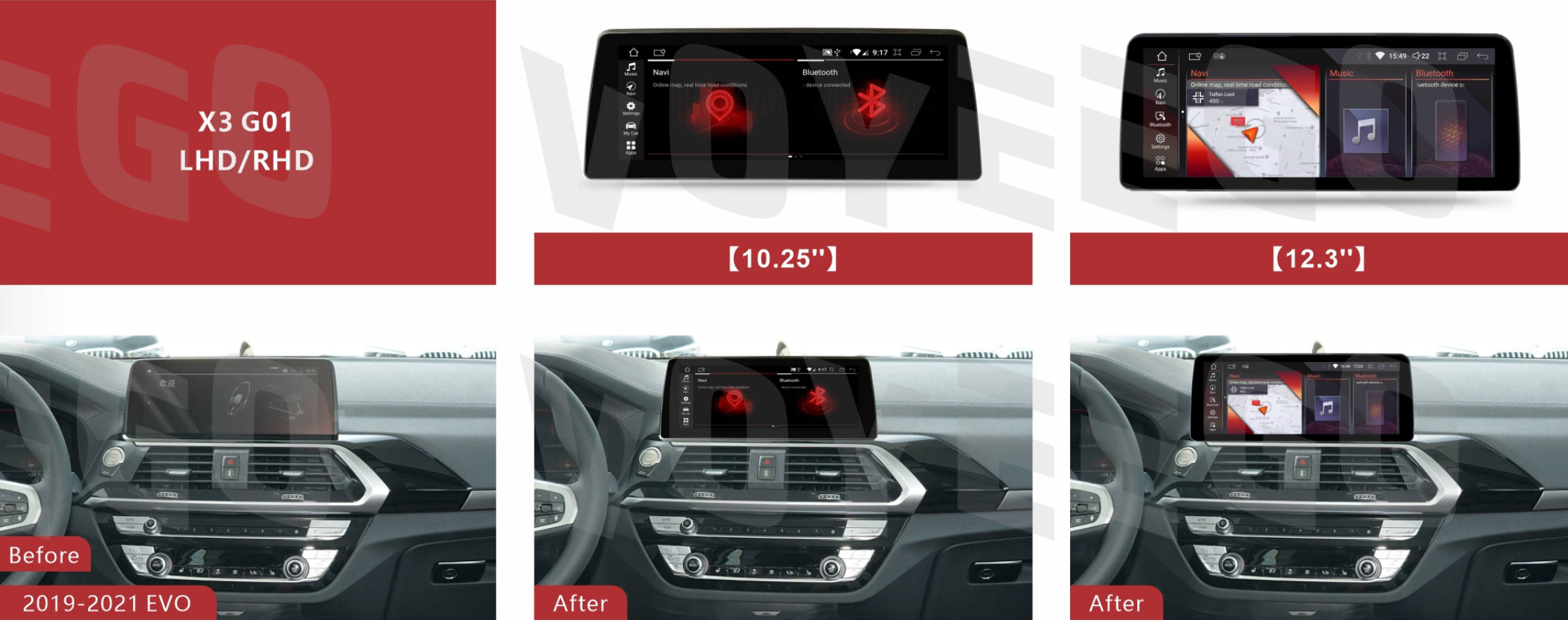 12.3'' X3/X4 G01 G02 2018-2021 BMW Android Auto Screen |  Wireless Carplay | 8+64GB