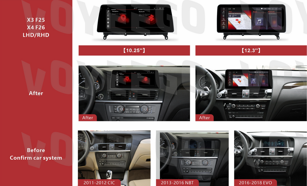 12.3 X3 X4 F25 F26 2011-2017 BMW Android Screen | 8+64GB | 1920*720