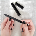 Single Stained Czech Glass Nail File in Black with Hard Case
