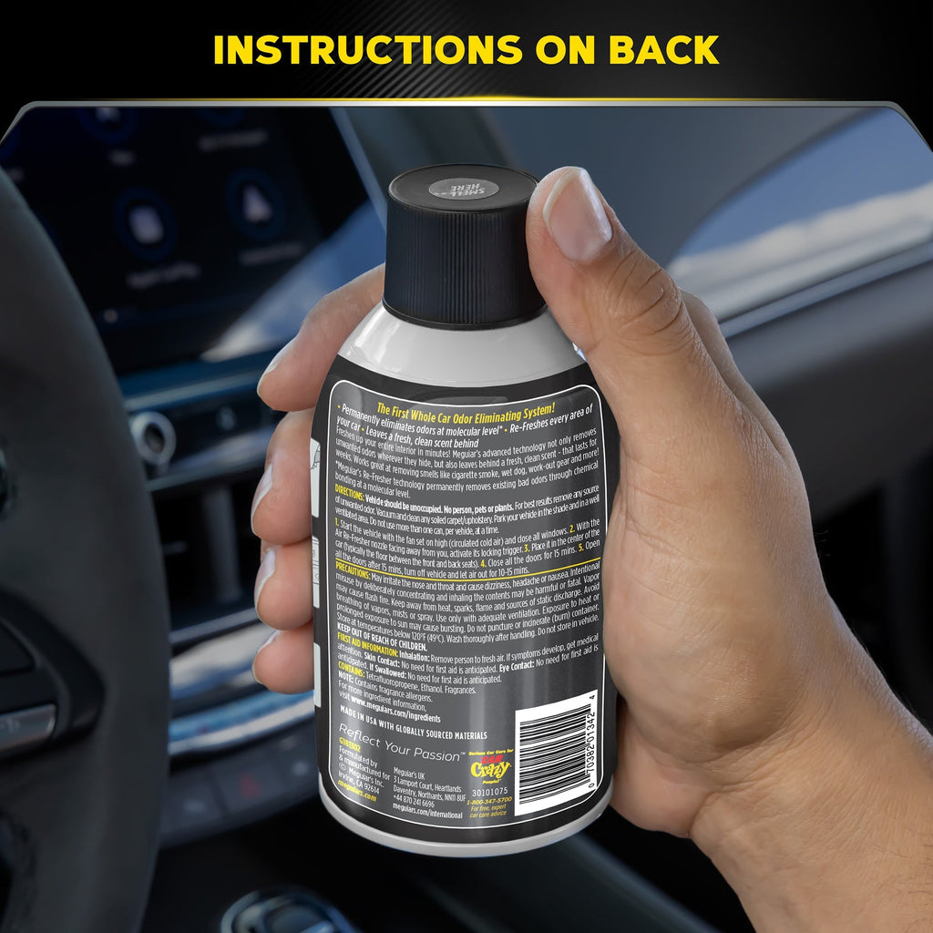Meguiar's Whole Car Air Refresher Odor Eliminator, G181302 - Black Chrome Scent