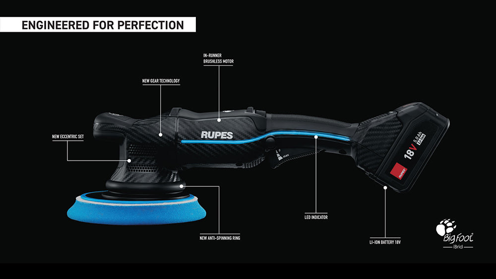 RUPES HLR21 Bigfoot iBrid Polisher, HLR21/CB2/BAS - Basic Kit