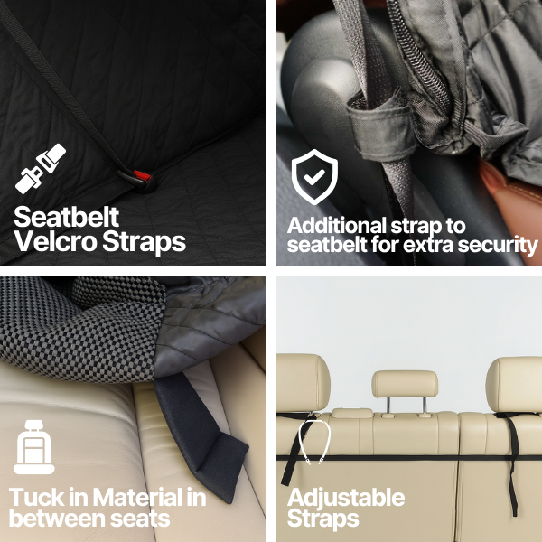 Formosa Covers Car Seat Bench Cover For Dogs and Pets Black