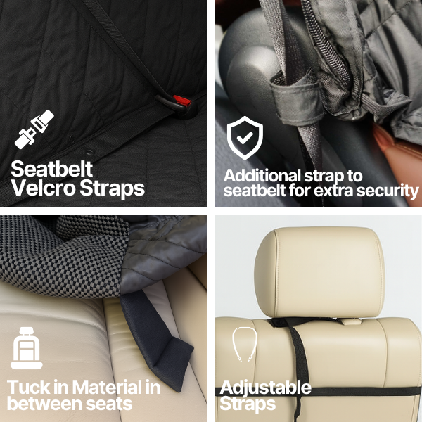 Formosa Covers Pet Single Car Seat Cover with Floor Coverage Black