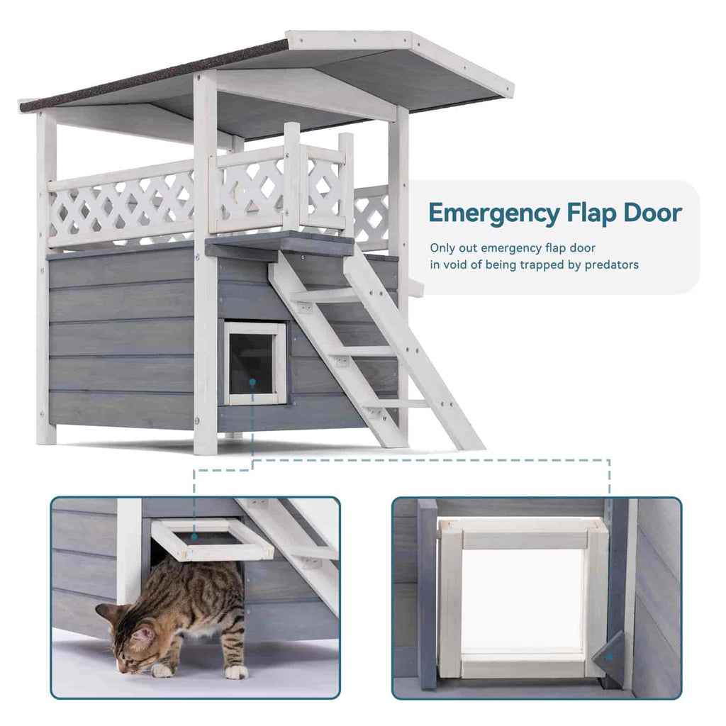 PETSFIT Outside Cat House 2 Story Perfect for Multi Cats