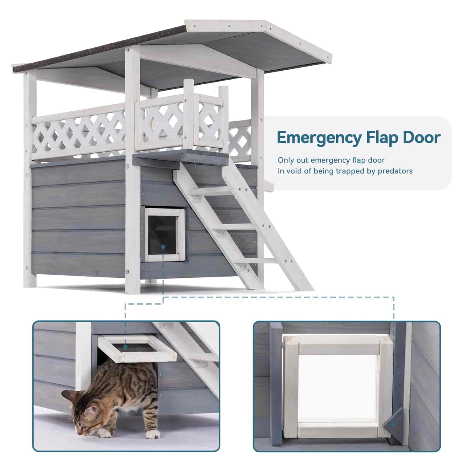 PETSFIT Outside Cat House 2 Story Perfect for Multi Cats