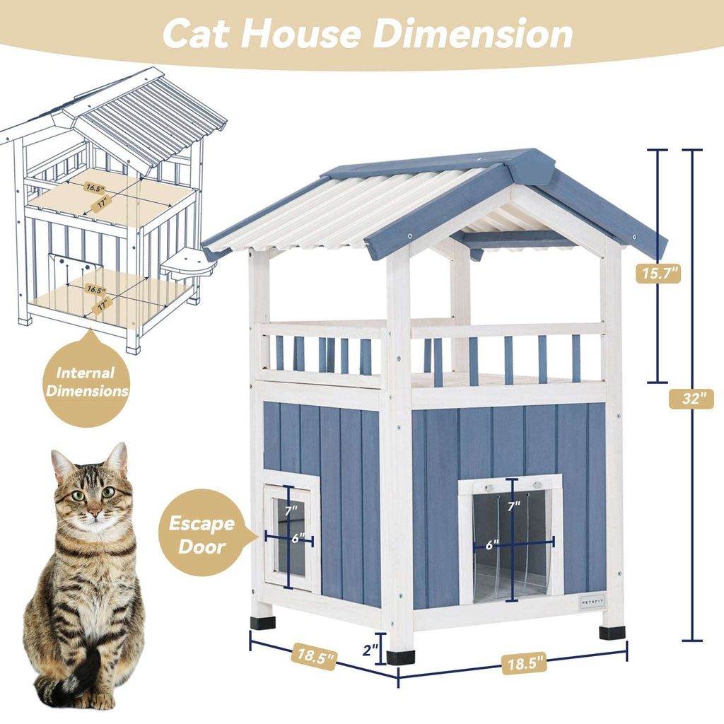 PETSFIT Outside Wooden Cat House