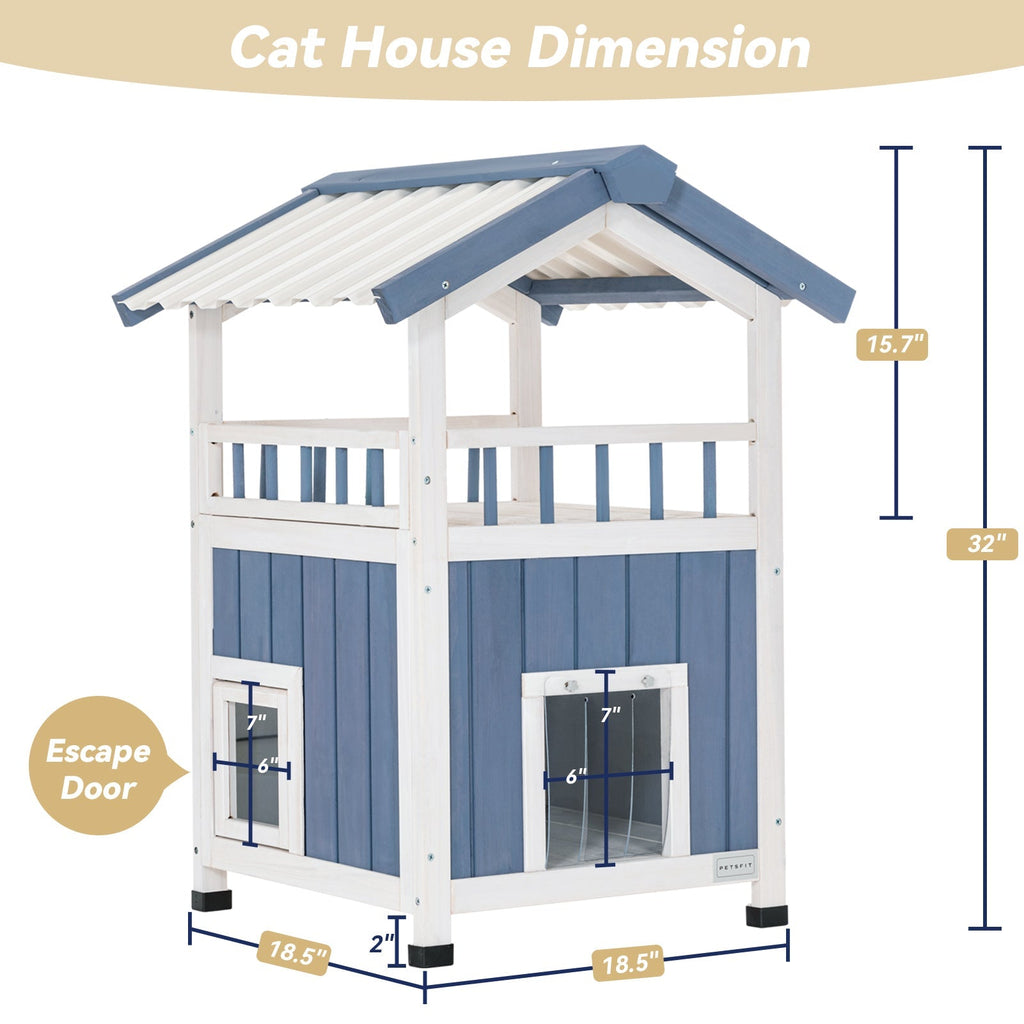 PETSFIT Outside Wooden Cat House