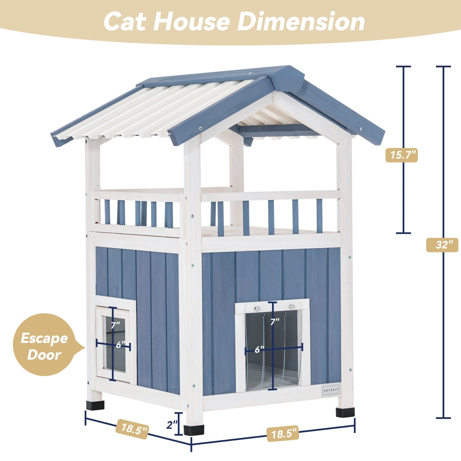PETSFIT Outside Wooden Cat House