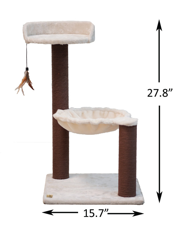 Catry Nirvana Cat Tree with Cat Hammock and Feather Toy