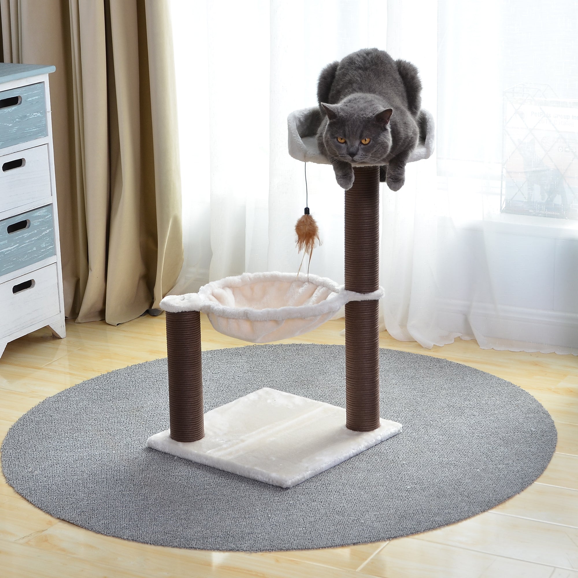 Catry Nirvana Cat Tree with Cat Hammock and Feather Toy