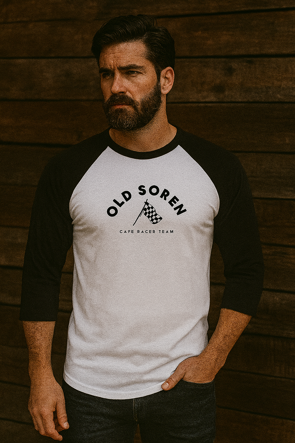 Vintage Cafe Racer 3/4 Sleeve Baseball Tee