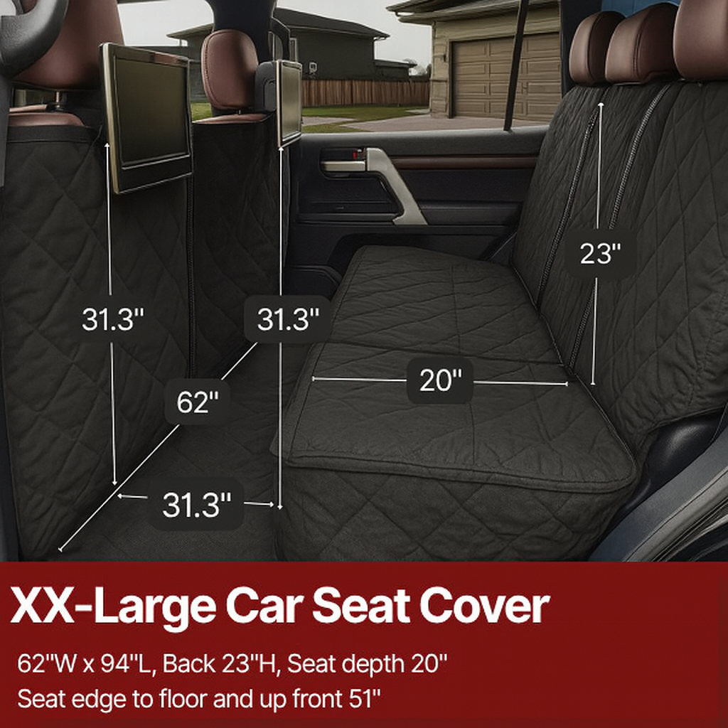 Formosa Covers XX-Large Pet Seat Cover For Truck, Van or Large SUV 62"W Black
