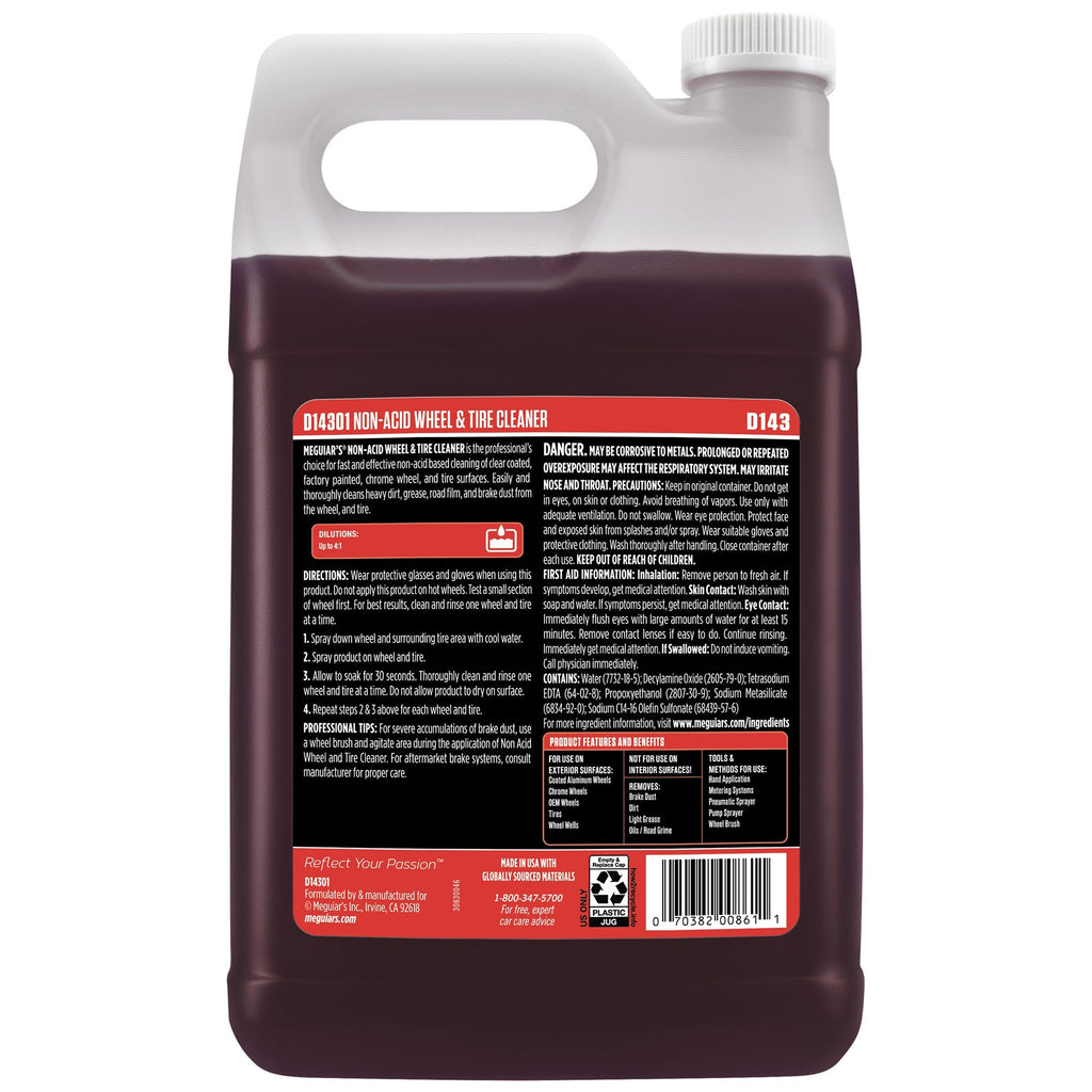 Meguiar's Non Acid Wheel & Tire Cleaner, D14301 - 1 gal.