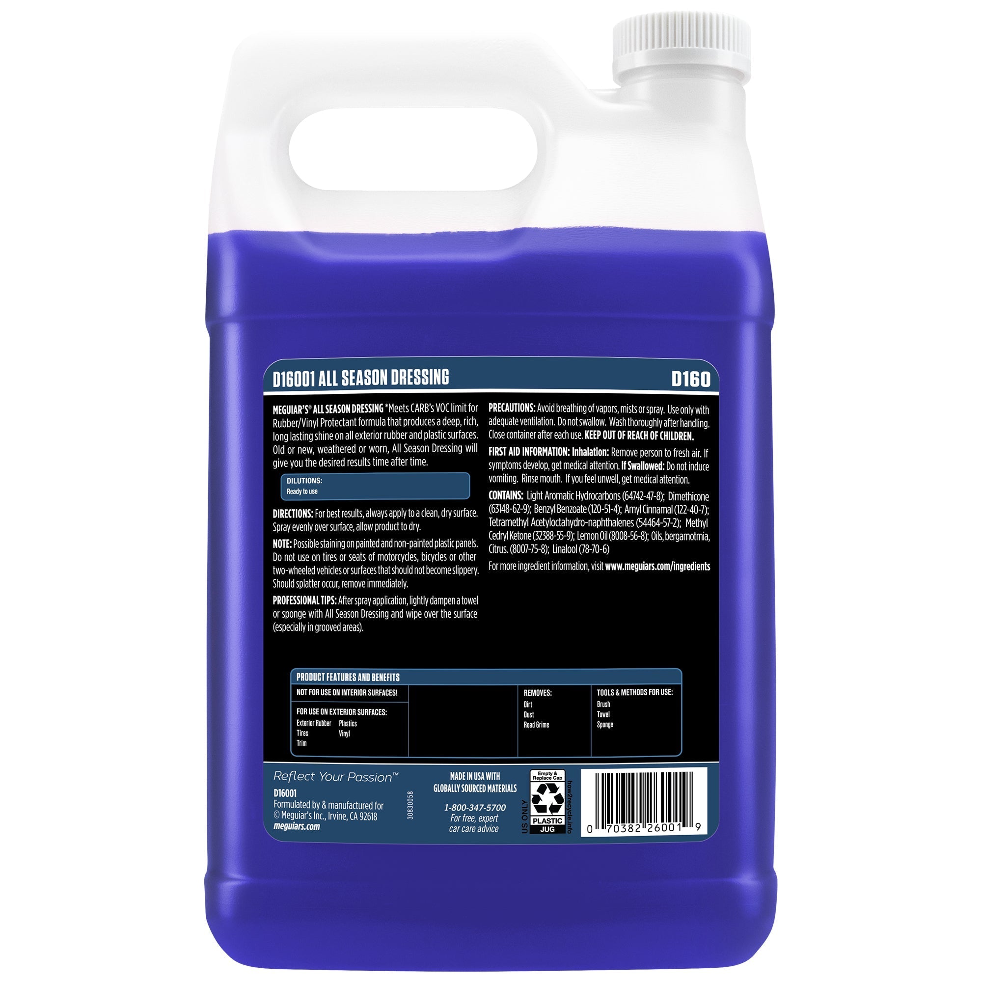 Meguiar's All Season Dressing, D16001 - 1 gal.