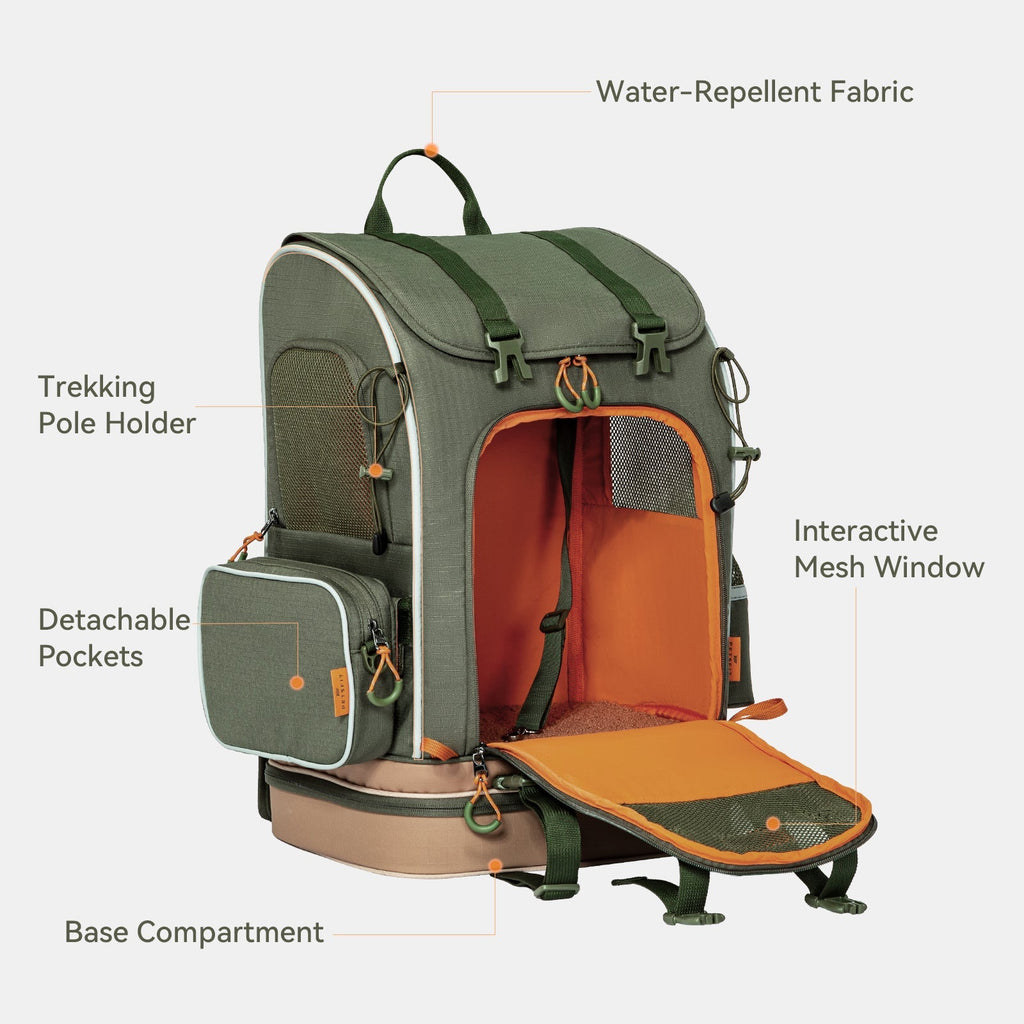 PETSFIT WILDPATH Pet Carrier Backpack for Hiking with Multi-Compartment Storage
