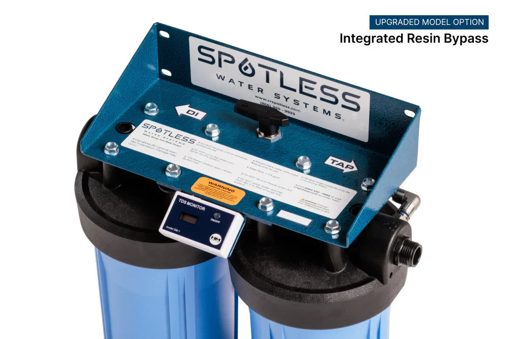 CR Spotless DIW-10-BP Medium Output Deionized Water Wall Mounted System with Integrated Resin Bypass