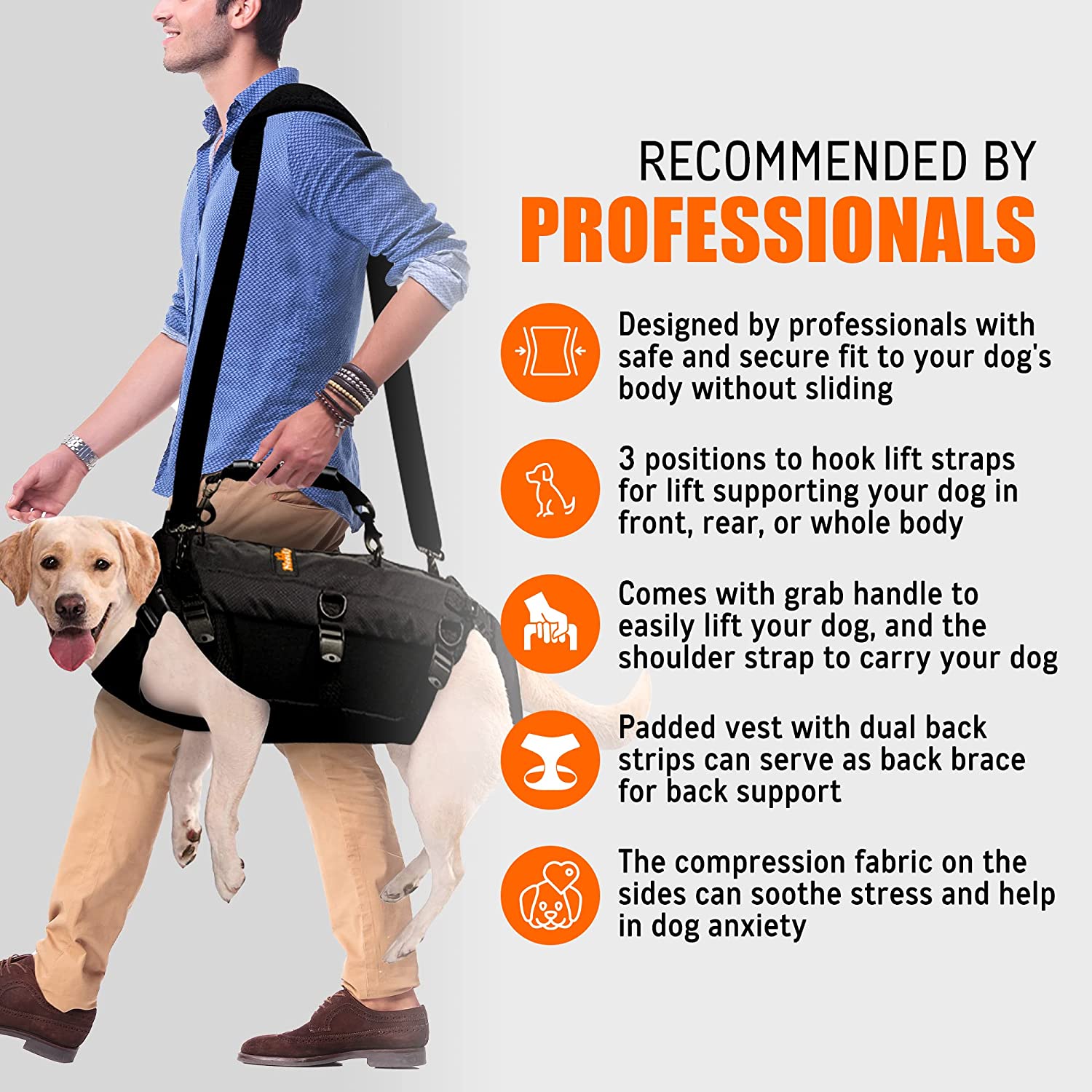 NeoAlly 5-in-1 Sturdy Dog Lift Harness Full Body Support