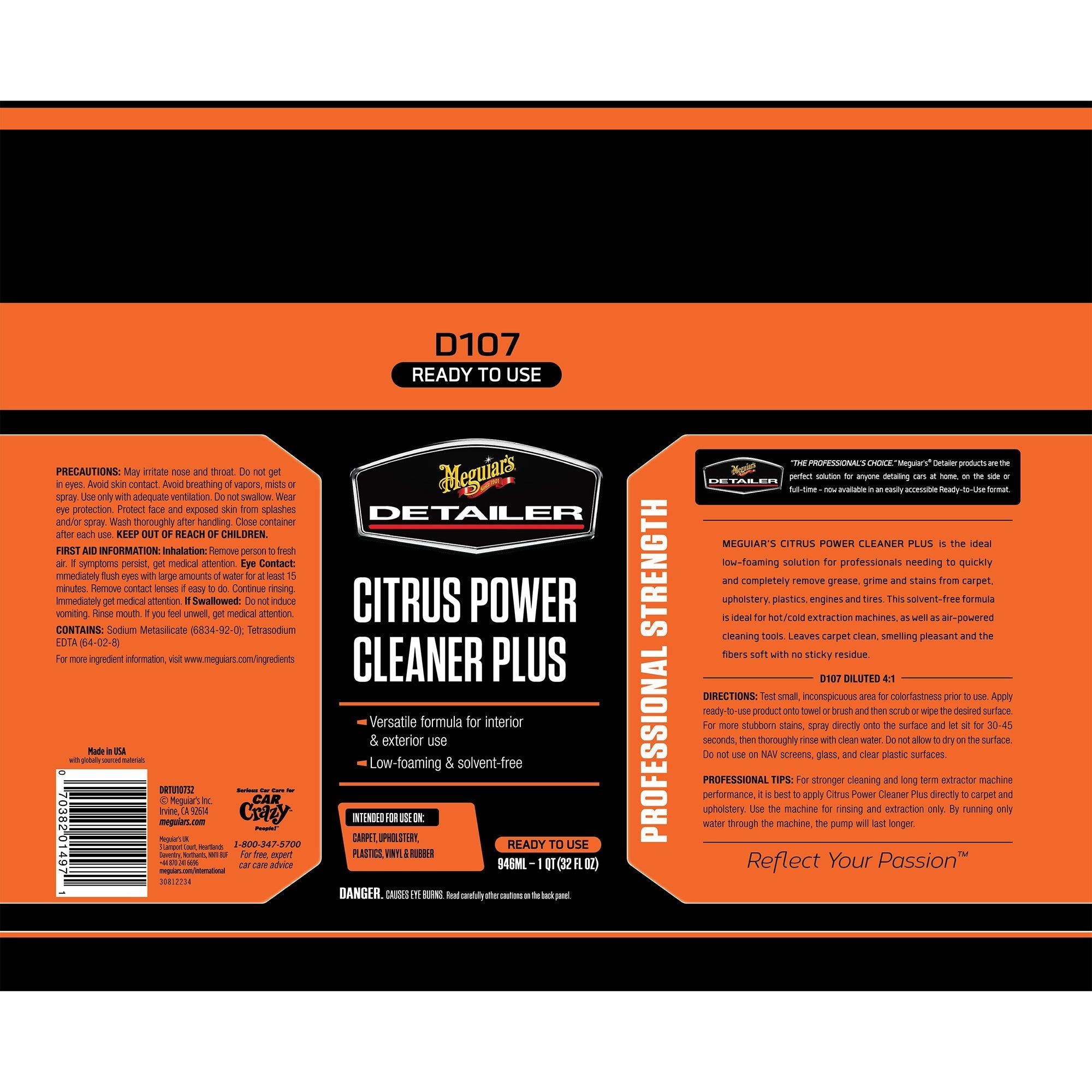 Meguiar's Citrus Power Cleaner Plus, DRTU10732 - 32 oz.