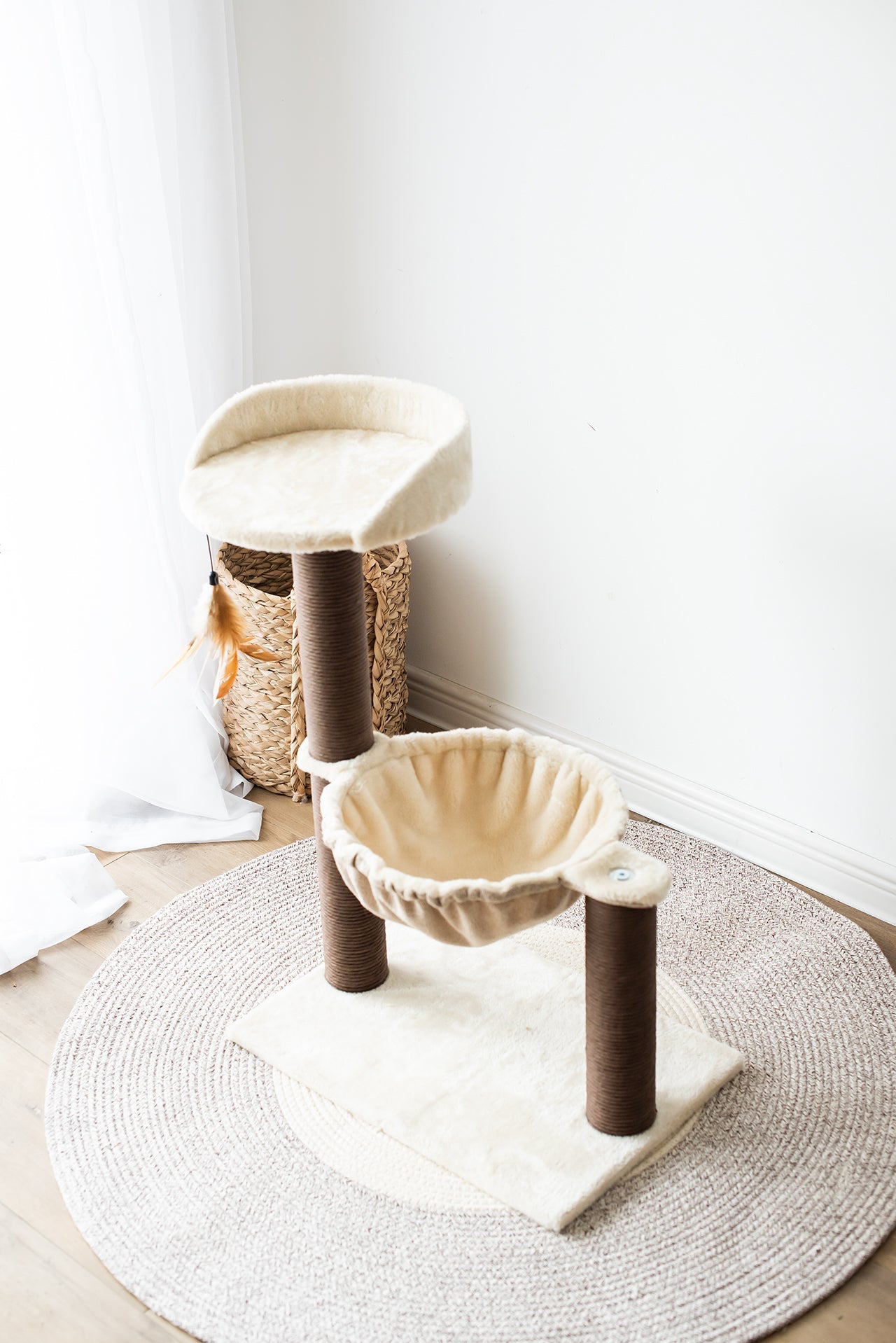 Catry Natural Cozy 3-level Cat Tree with Hammock