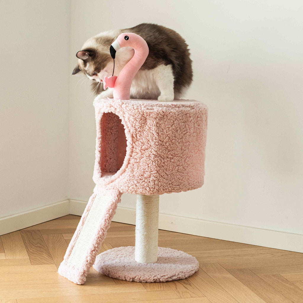 Catry Flamingo Cat Tree with Scratching Ramp