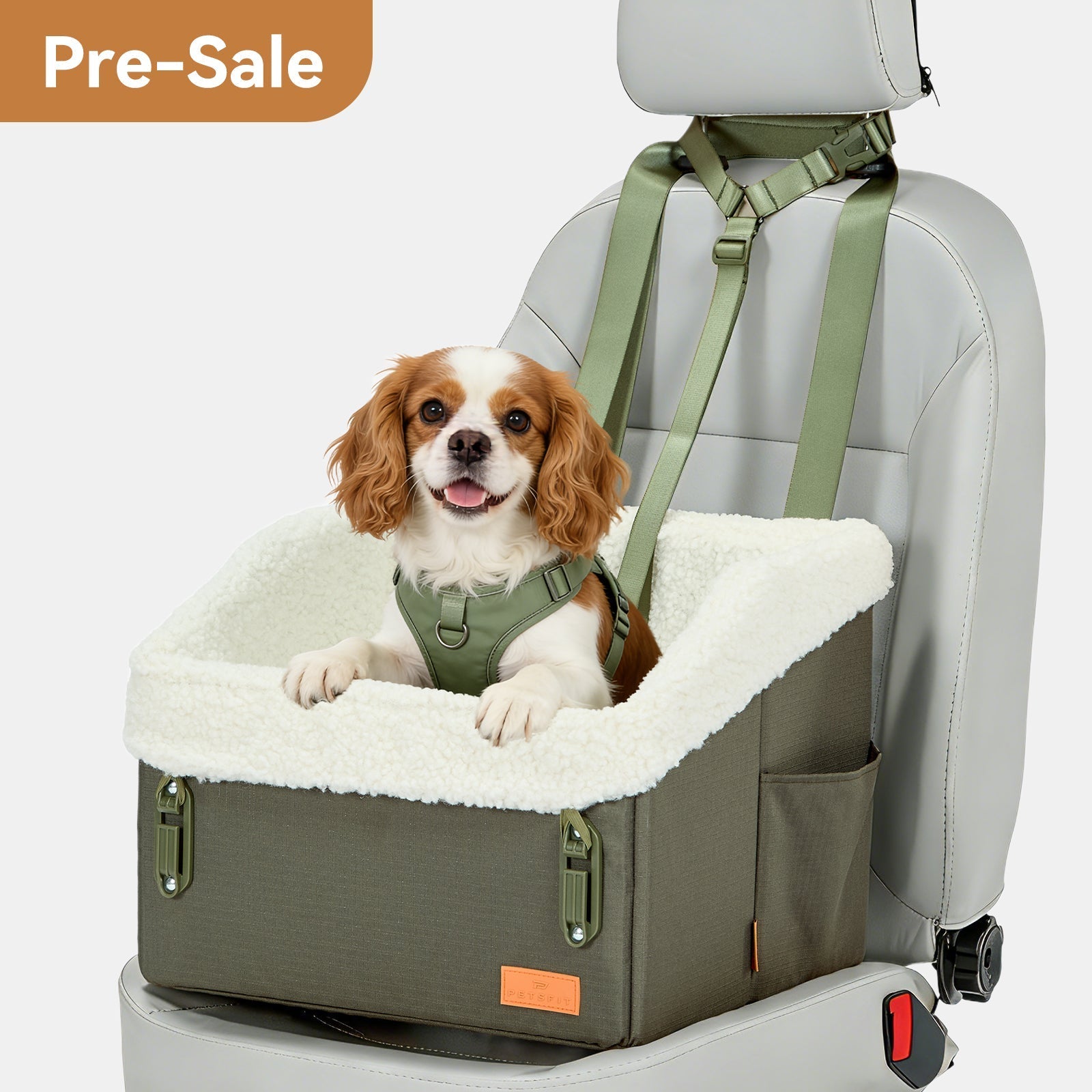 PETSFIT WILDPATH Dog Car Booster Seat with Hidden Storage for Small & Medium Dogs