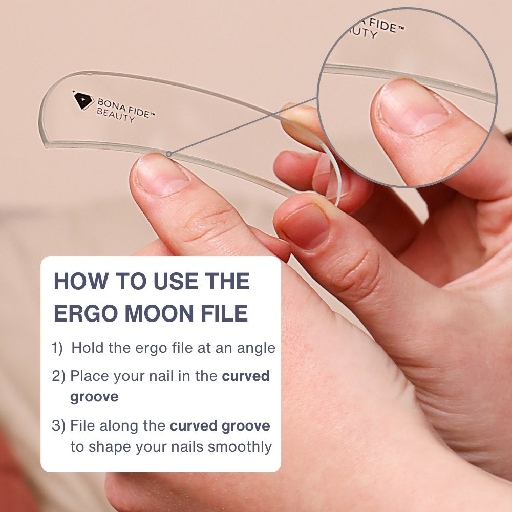 Ergonomic Czech Glass Moon File with Microfiber Sleeve