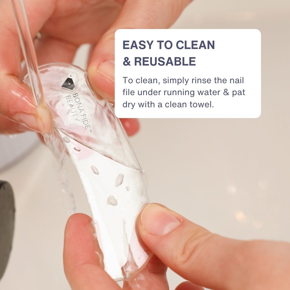 Ergonomic Czech Glass Moon File with Microfiber Sleeve