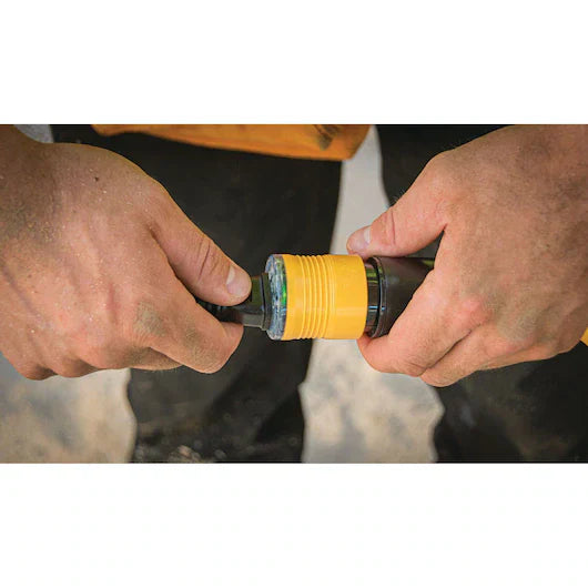 DEWALT 12/3 Lighted Locking Extension Cord with CGM - 100 ft., Yellow