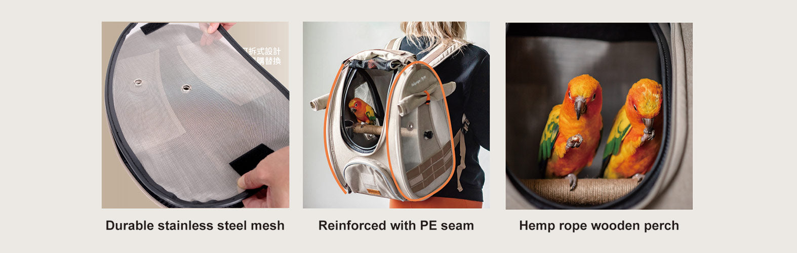 Ibiyaya BirdTricks TrackPack for Birds, Patented Bird Carrier Backpack with Perch, Airline Approved