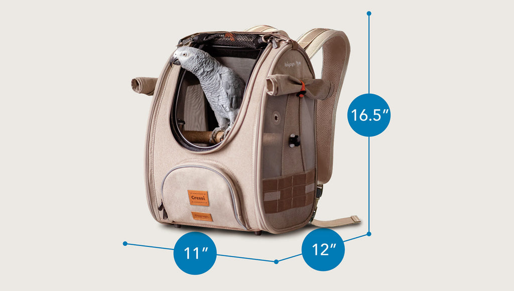 Ibiyaya BirdTricks TrackPack for Birds, Patented Bird Carrier Backpack with Perch, Airline Approved
