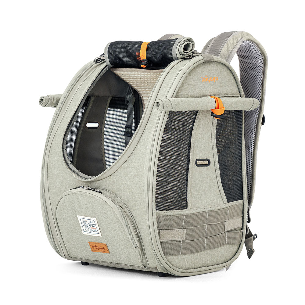 Ibiyaya Adventure Cat/Bunny/Puppy Carrier Backpack with Window, Large Airline Approved Cat Bag for Hiking & Travel. Best for both Kitten & Fat Cat