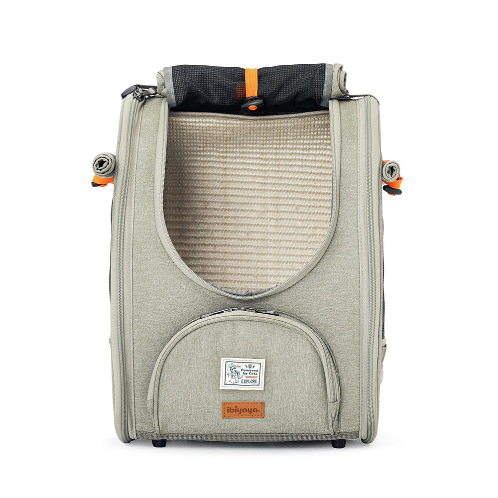 Ibiyaya Adventure Cat/Bunny/Puppy Carrier Backpack with Window, Large Airline Approved Cat Bag for Hiking & Travel. Best for both Kitten & Fat Cat