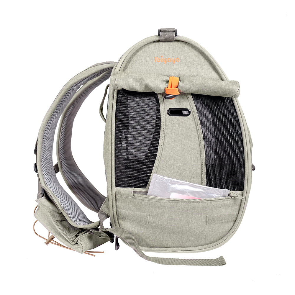 Ibiyaya Adventure Cat/Bunny/Puppy Carrier Backpack with Window, Large Airline Approved Cat Bag for Hiking & Travel. Best for both Kitten & Fat Cat