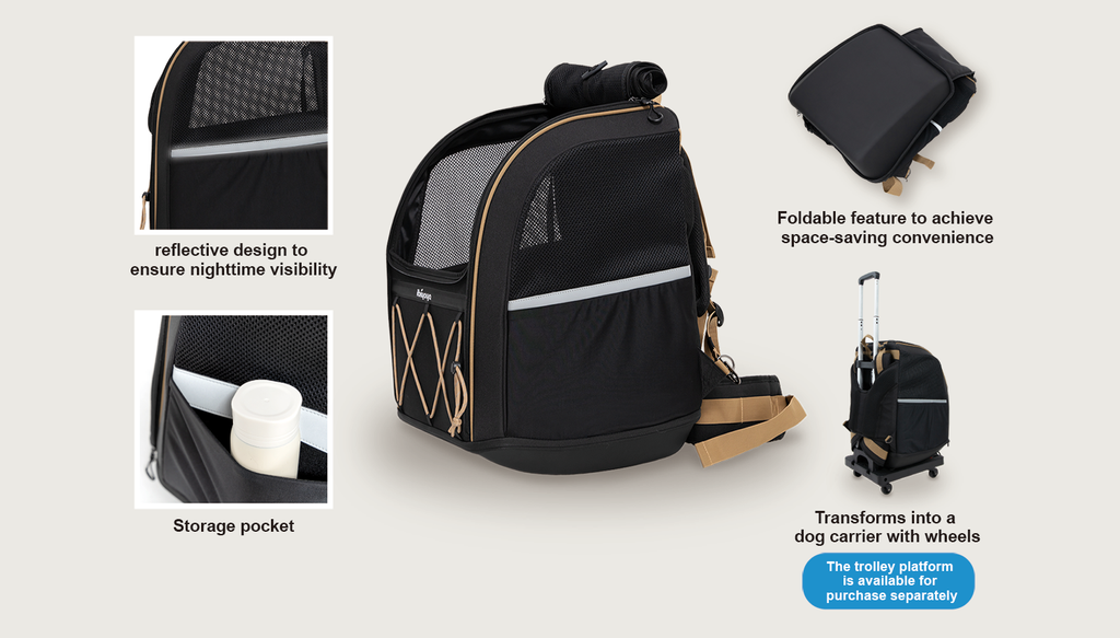 Ibiyaya Champion Large Dog/Cat Carrier Backpack with Window 3-in-1 Travel Backpack & Car Seat Booster
