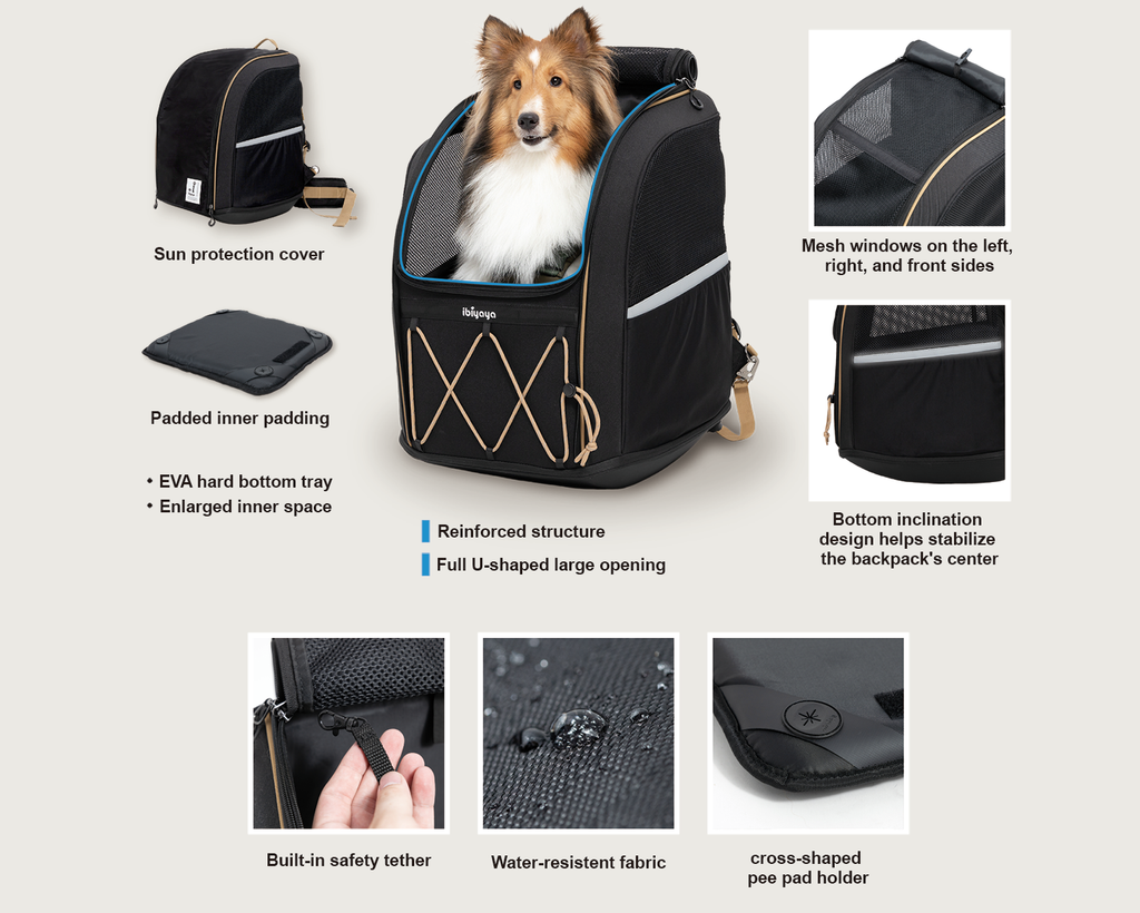 Ibiyaya Champion Large Dog/Cat Carrier Backpack with Window 3-in-1 Travel Backpack & Car Seat Booster