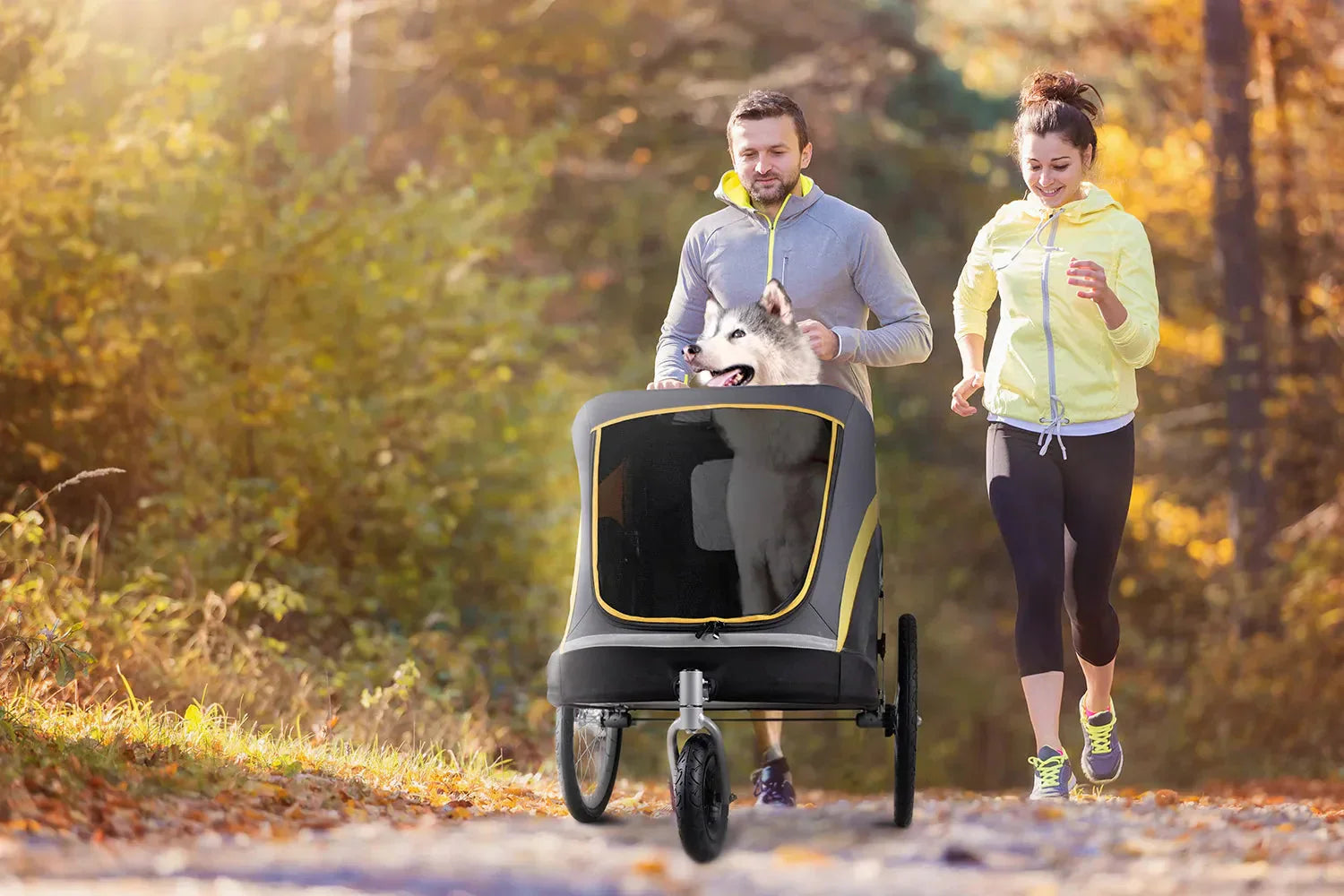 Ibiyaya Hercules Heavy-Duty Pro Pet Stroller-Bike Trailer, 3-Wheel Foldable Jogging, Hiking, All-Terrain Extra-Large Dog Stroller