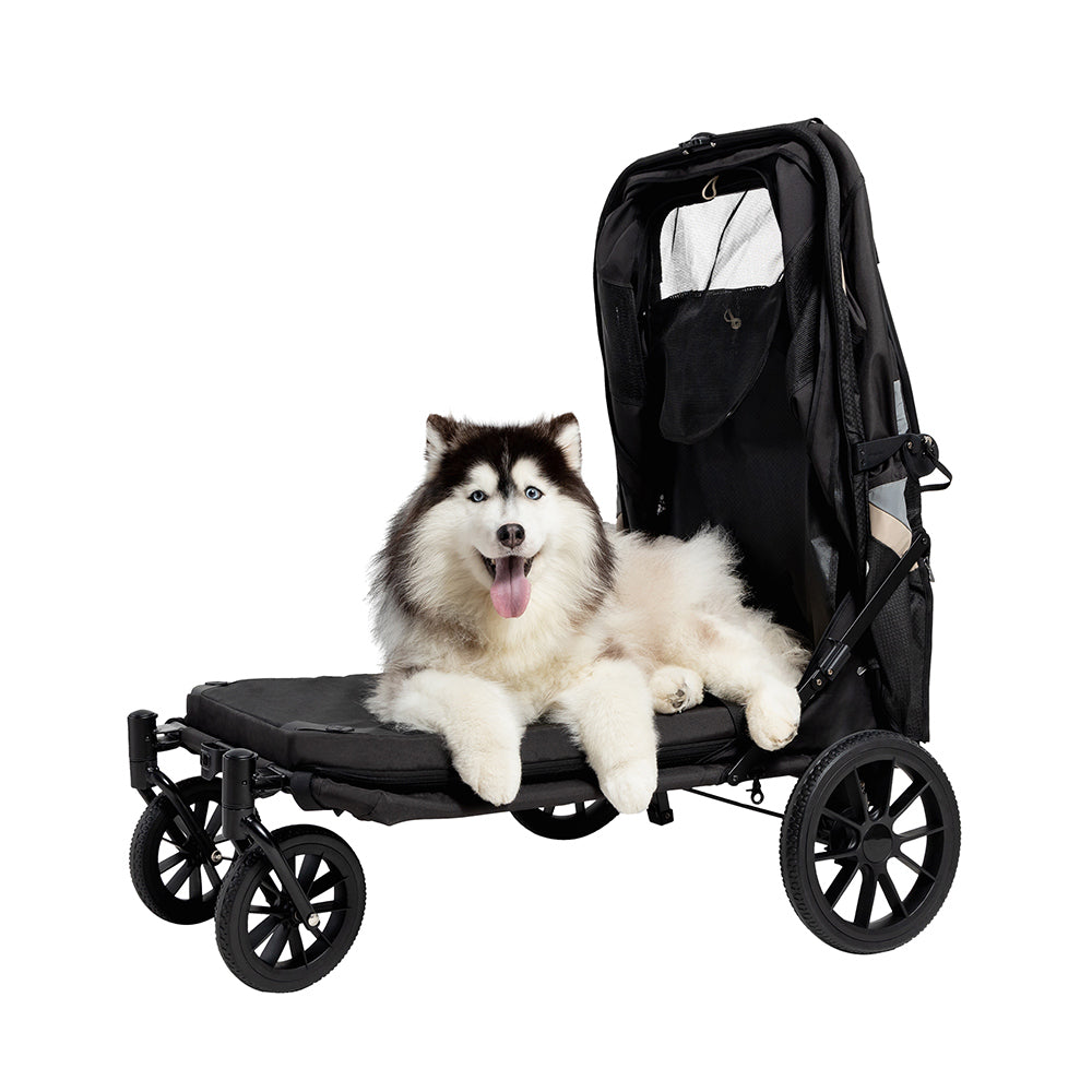 Ibiyaya Grand Cruiser Large Dog Stroller, 4-Wheel Foldable Big Dog Pram for Large Breeds, Senior & Injured Pets