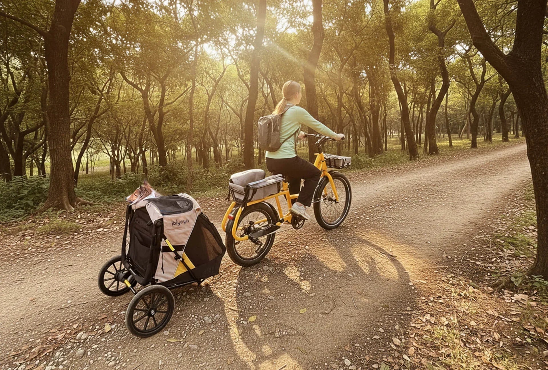 Ibiyaya Minika 3-in-1 Pet Stroller System with Foldable Dog Bicycle Trailer & Indoor-Outdoor Kennel