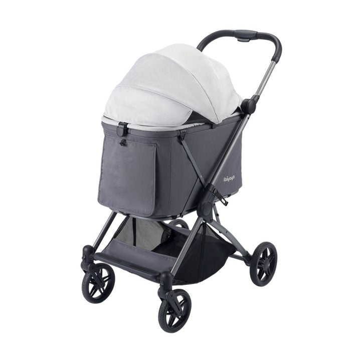 Ibiyaya Maxi Deep Carriage Pet Stroller with Puncture-Free Rubber Wheels, Lightweight and Collapsible