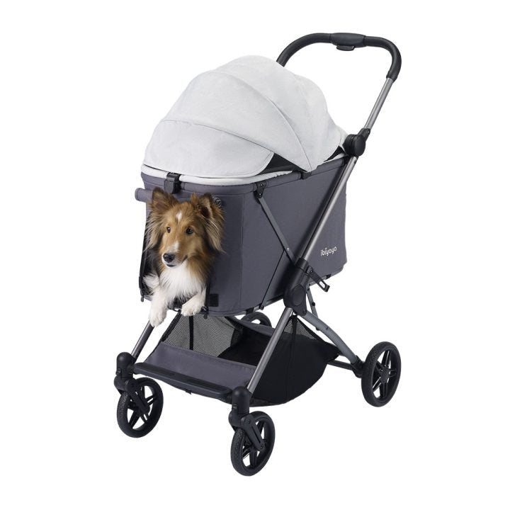 Ibiyaya Maxi Deep Carriage Pet Stroller with Puncture-Free Rubber Wheels, Lightweight and Collapsible